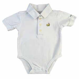 MASTERS COLLECTION Short Sleeve Cotton Embroidered Polo Onesie - 6M